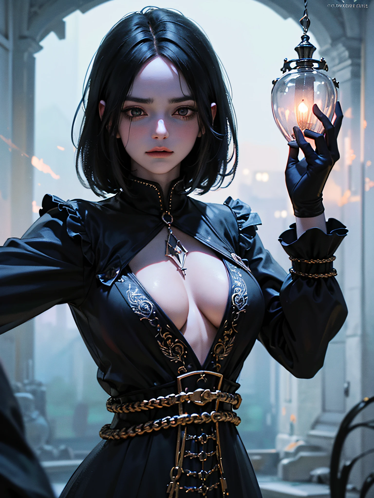 (Magia negra), (sinistro), O Corvo, (detalhes intrincados), (hiperdetalhado), 8K HDR, alto detalhamento, muitos detalhes, alta qualidade, soft  Cinematic Light, dramatic atmosphere, atmosphric perspective
