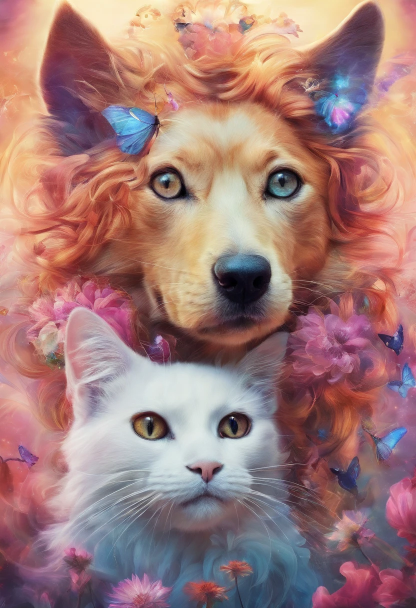 mixed cat and dog
