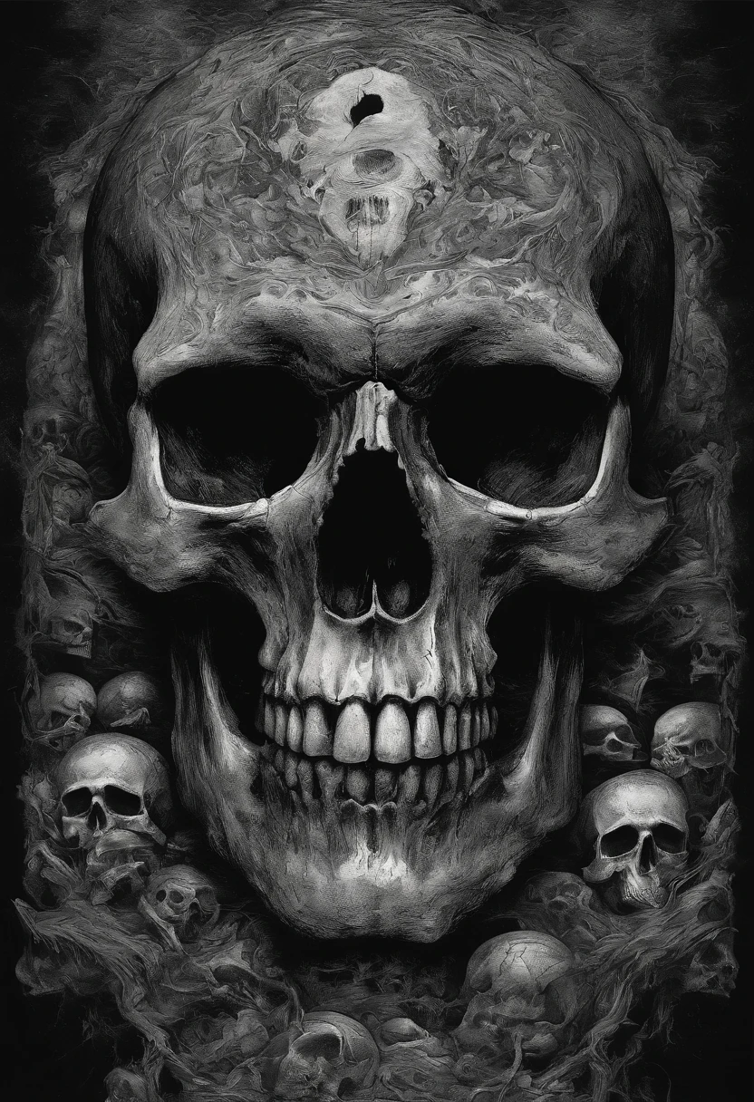 a closeup of a skull with a furious eye,Wolf Estilo Yoji Shinkawa,Viking symbols, Impacting skull, dentes quebrados, fantasy skull, arte detalhada colorida assustadora, arte colorida assustadora 8k, sacred skull, Psychedelic background conjuration, arte digital detalhada, textura, sacred skulls , psychedelic illustration, textured skull, aspecto, super detalhado, skull face, death skull, arte colorida assustadora, psychedelic art style