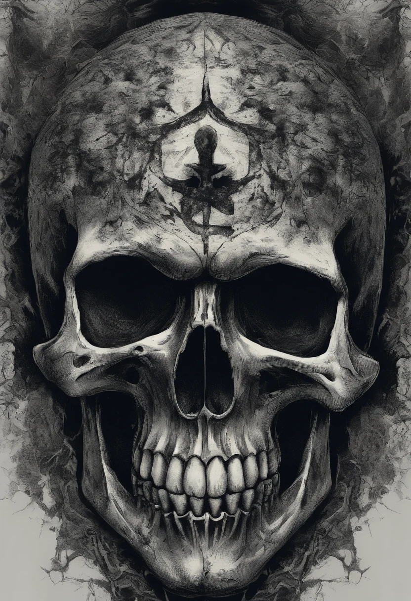 a closeup of a skull with a furious eye,Wolf Estilo Yoji Shinkawa,Viking symbols, Impacting skull, dentes quebrados, fantasy skull, arte detalhada colorida assustadora, arte colorida assustadora 8k, sacred skull, Psychedelic background conjuration, arte digital detalhada, textura, sacred skulls , psychedelic illustration, textured skull, aspecto, super detalhado, skull face, death skull, arte colorida assustadora, psychedelic art style