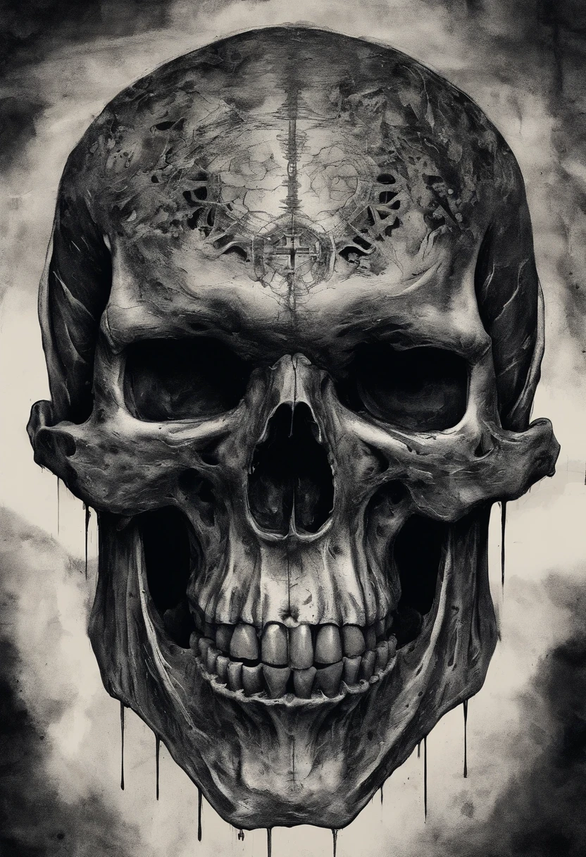 a closeup of a skull with a furious eye,Wolf Estilo Yoji Shinkawa,Viking symbols, Impacting skull, dentes quebrados, fantasy skull, arte detalhada colorida assustadora, arte colorida assustadora 8k, sacred skull, Psychedelic background conjuration, arte digital detalhada, textura, sacred skulls , psychedelic illustration, textured skull, aspecto, super detalhado, skull face, death skull, arte colorida assustadora, psychedelic art style