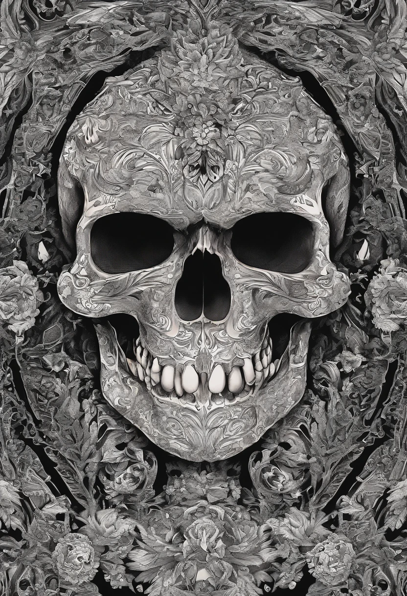 lobo + a closeup of a skull with a furious eye,auto contrast, Impacting skull, dentes quebrados, fantasy skull, arte detalhada colorida assustadora, arte colorida assustadora 8k, sacred skull, Psychedelic background conjuration, arte digital detalhada, textura, sacred skulls , psychedelic illustration, textured skull, aspecto, super detalhado, skull face, death skull, arte colorida assustadora, psychedelic art style