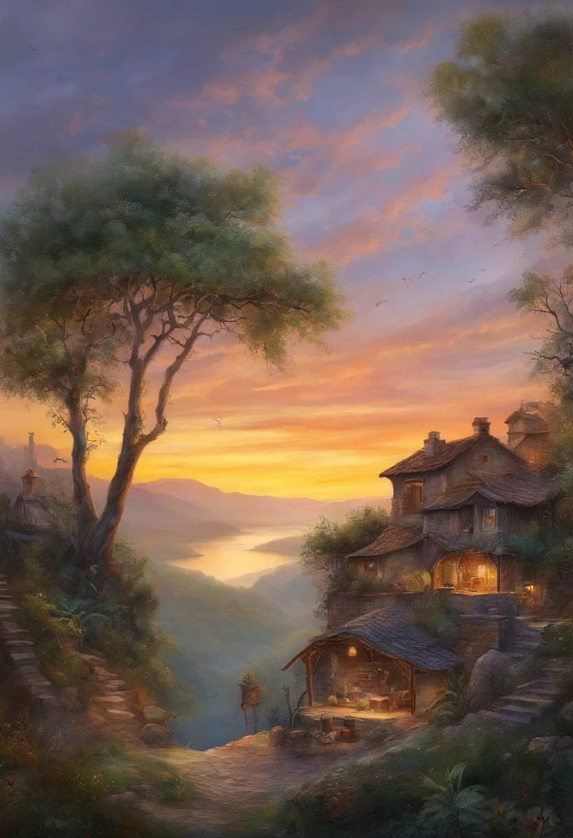 1 Outdoor woman, late,deep in the night, starrysky, in a panoramic view, Wild landscape, horizon, the roof, sitting on rooftop, ventania,(wide angles,Ultra HD details,Masterpiece, hyper HD, Super detail, High details, Best quality, A high resolution, Award-Awarded, 8K),(电影灯光)