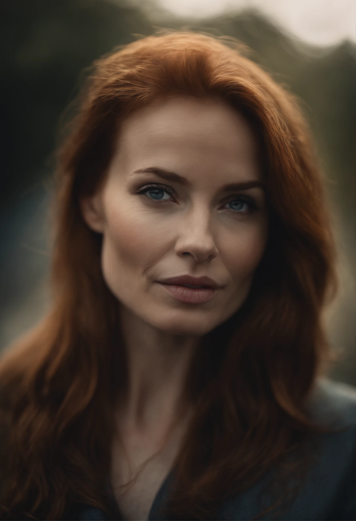 Portrait de jolie femme rousse