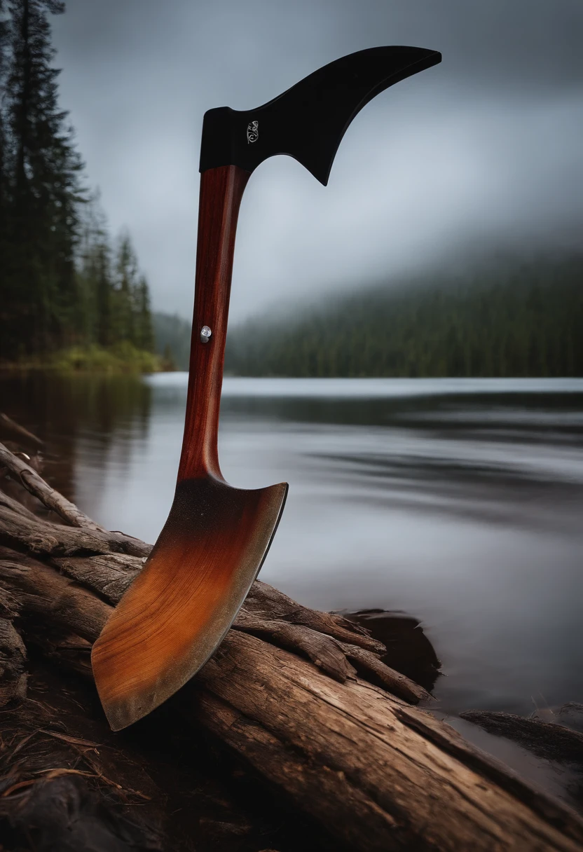 axe on a log