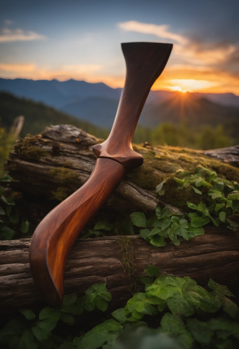 axe on a log