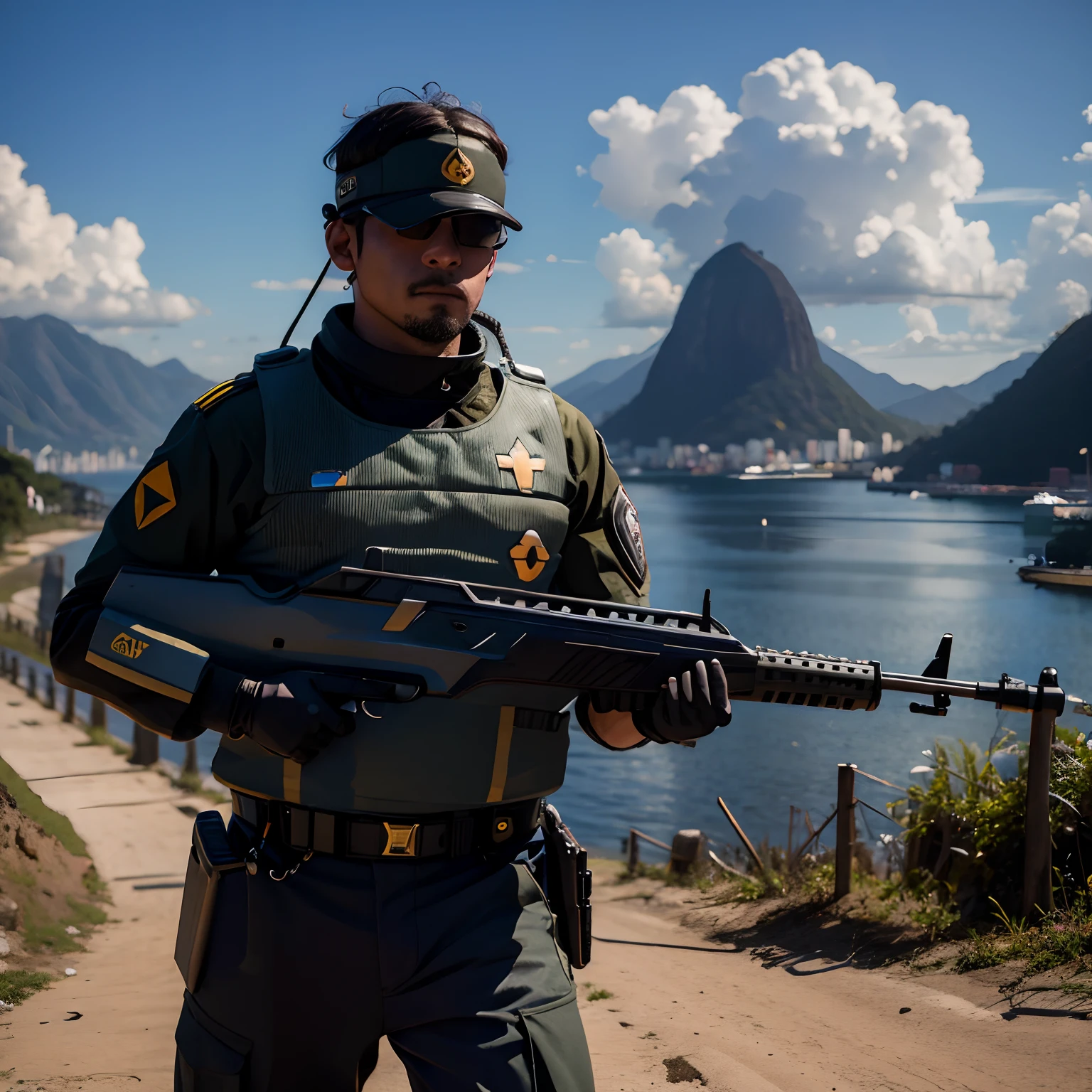 Um soldado da Combine no Rio de janeiro