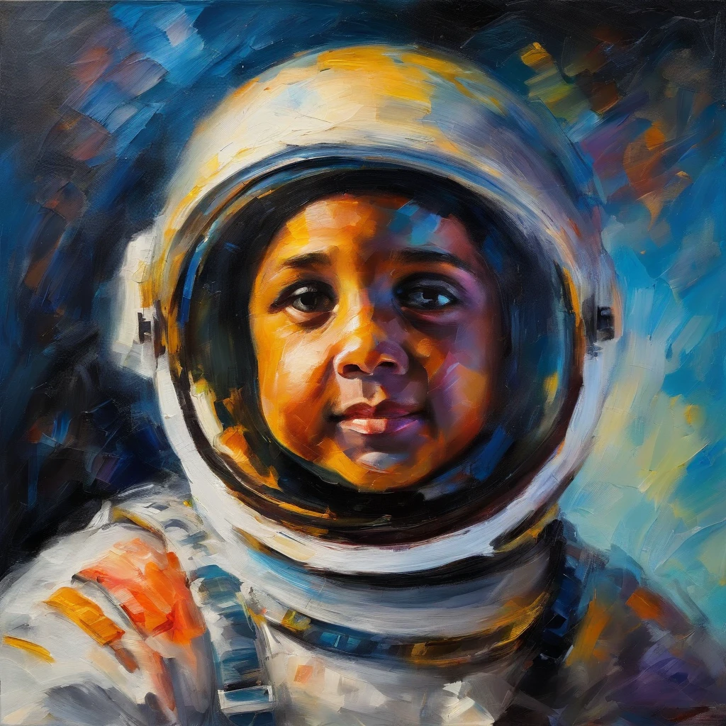 Pequeno menino astronauta, realista, alta qualidade, imagem detalhada, 4k, corpo inteiro