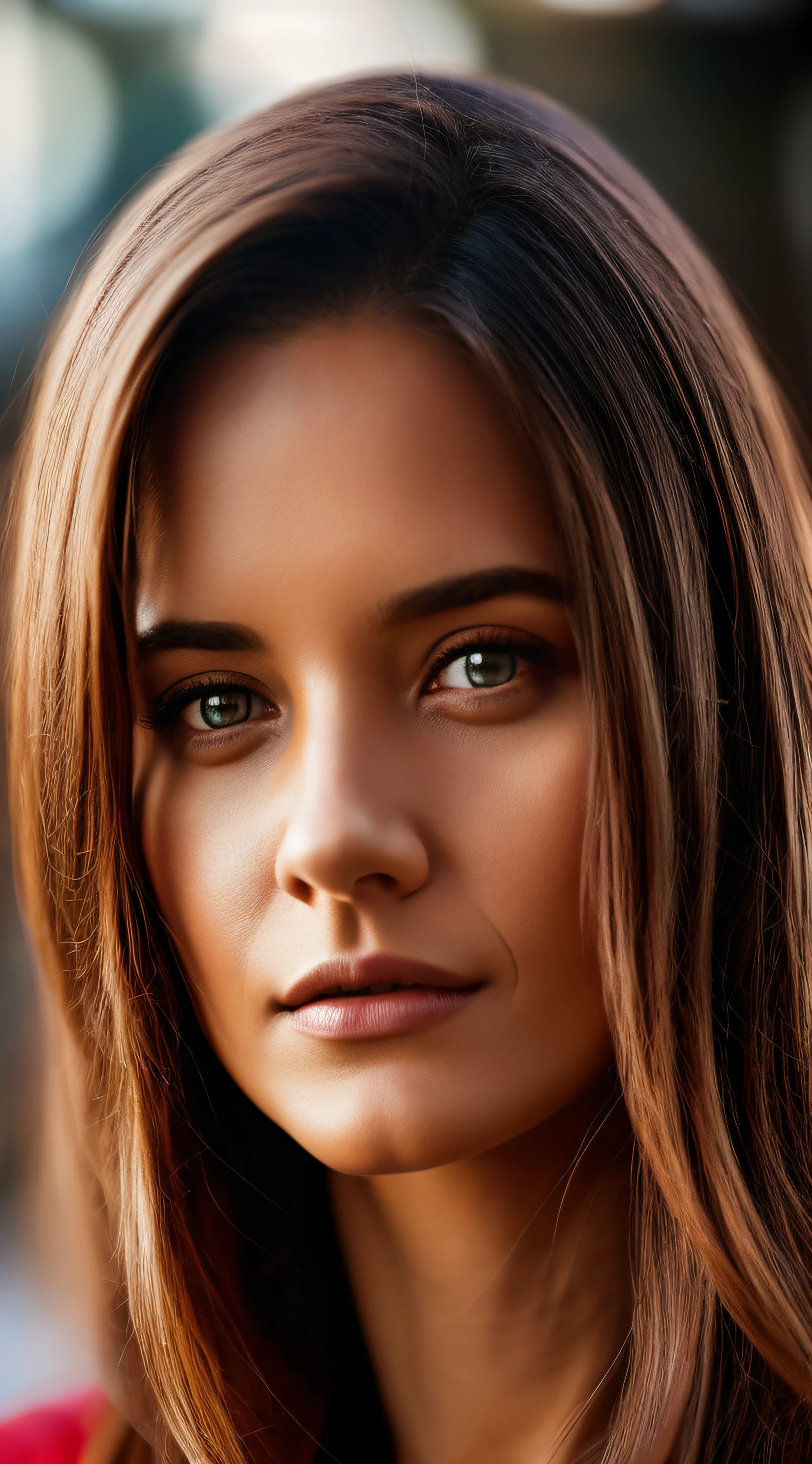 MRyan, [corpo inteiro 1.5], foto de corpo inteiro, fotorrealista de mulher incrivelmente bonita sem maquiagem, olhos extremamente detalhados, Detailed symmetrical realistic face, textura natural extremamente detalhada, peach fluff, blusa branca e jaqueta de couro, master part, Absurdo, foto premiada por lee jeffries, Nikon Film Stock D850 Fotografia, kodak portra 400 camera f1.6 lentes, extremamente detalhado, detalhes finos, cores ricas, textura hiper realista, dramatic lighting, UnrealEngine, trending on ArtStation, cinestill 800 tungsten, Olhando para o Viewer, Realistic photo, Foto RAW , TanvirTamim, alta qualidade, high resolution, foco nítido, extremamente detalhado, Cinematic lighting,  Introduce a subtle flare lens effect to add a touch of realism and atmosphere to the scene, tons vibrantes, Arte intrincada, 8k UHD,