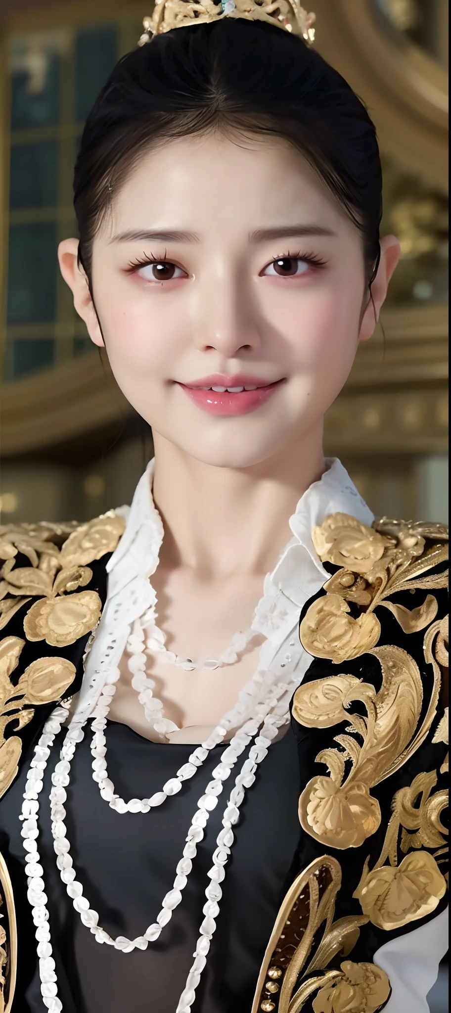 1girl,Ultra detailed skin,Ultra fine,Looking,Brown eyes,Drooping eyes,High detail,(Shoulder-length short hair with bangs:1.2),(Photorealistic:1.4),(Best Definition:2.0),(Ultra High Definition:1.0),16K, (Masterpiece:1.5),(pureerosface_v1:1.5),Big eyes,Big breasts,Cleavage,Dynamic lighting,The skin is wet and shiny, bright pink glowing lipstick,beautiful white skin,(sexual arousal:1.1),business suit,slacks,shirt with white buttons,hotel,26 years old,mature adult body