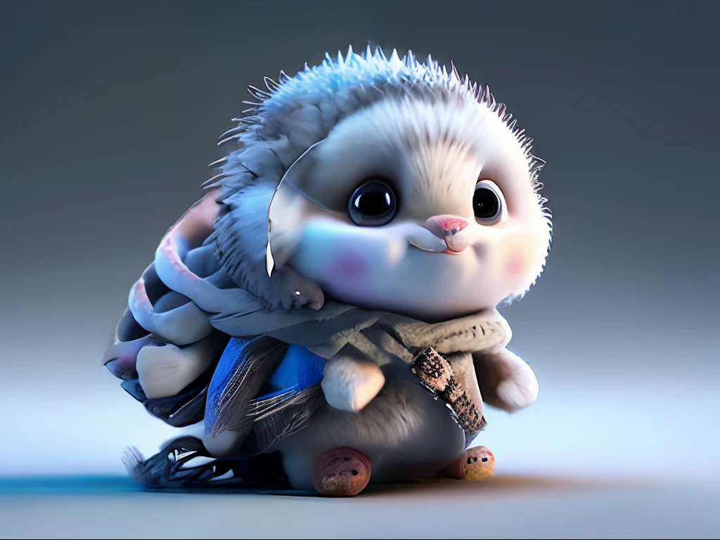 hairy, hedgehog, non-human, Pixar Style, Cartoon Avatar, young, cute little, Profile view, Running