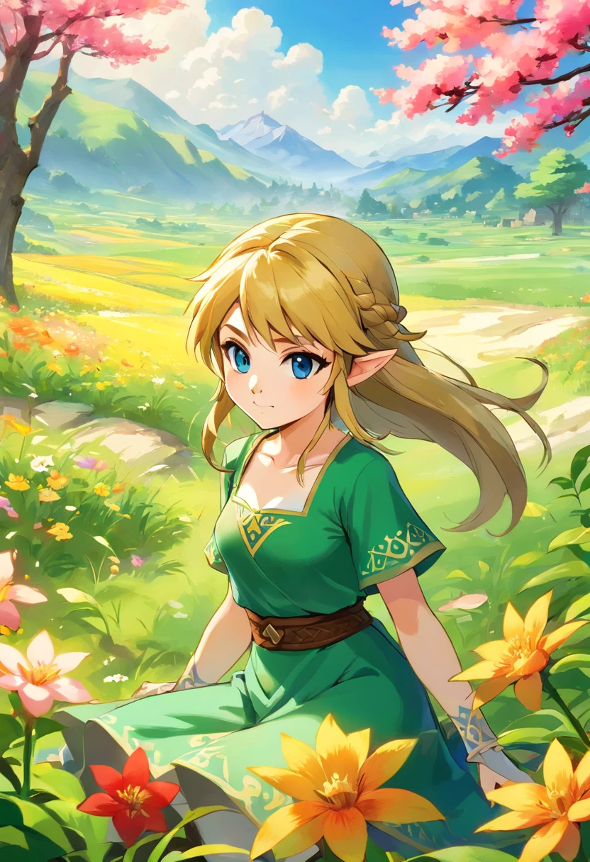 Field with beautiful flowers (close-up cleavage), meditate, Zazen, A meditative (Chinese landscape painting), (ink and watercolor painting), (8k wallpaper), (Light and Shadow Effect), rendering by octane, White balance design, Extremely detailed image representation, Wide angles, depth of fields, masterpiece, realistic, beautifully portrayed, a detailed, accurate, Masterpieces, masterpiece”