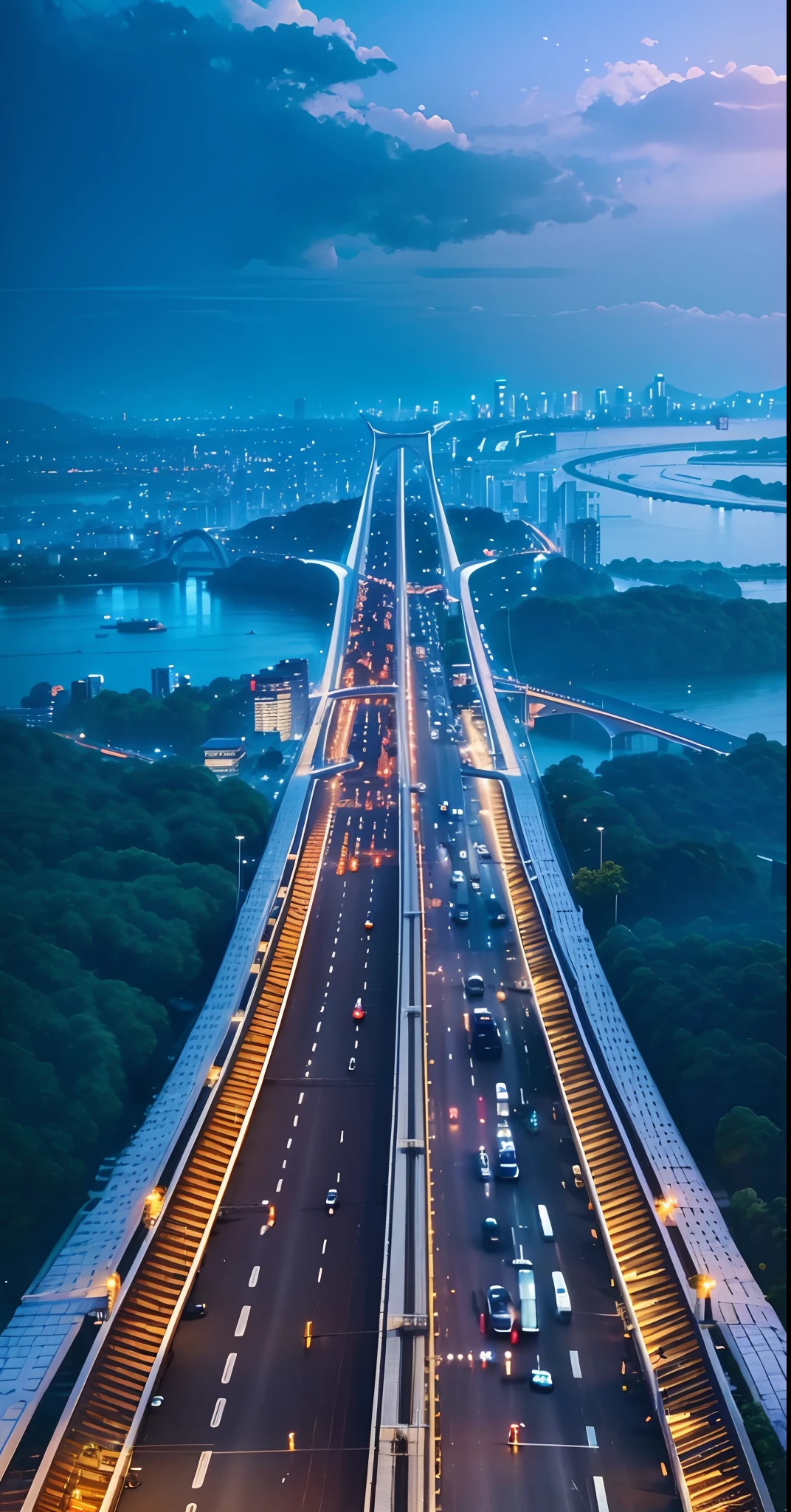 Daytime view of the city with bridges and rivers, Seoul, Daytime , Day view, professional, urban in the background, Daytime shooting, Full image, version 3, City view, print ready, image, detailled image, Midday view, Photos taken at noon