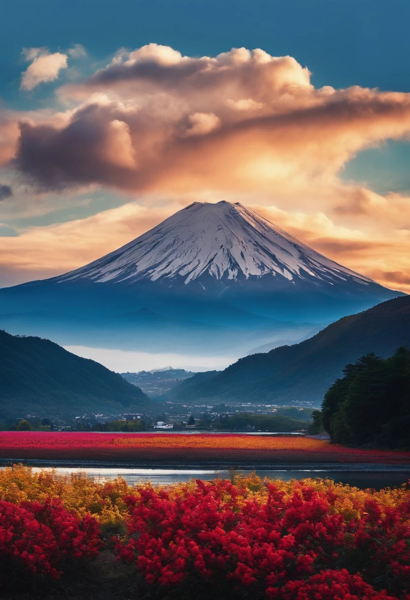 The mountain erupted suddenly. Fuji