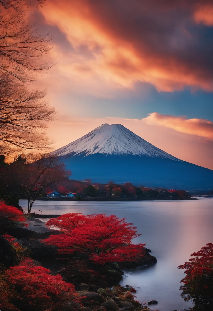 The mountain erupted suddenly. Fuji