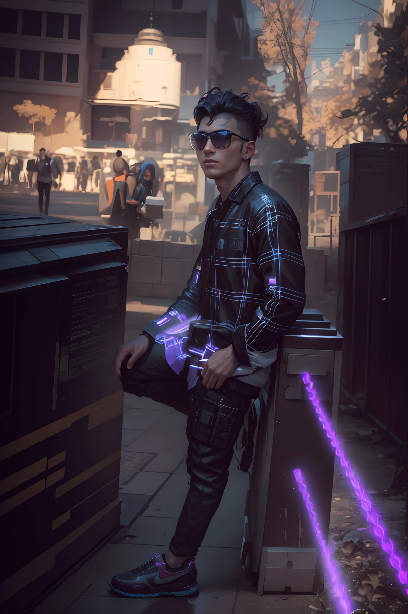 Change background cyberpunk handsome boy, realistic face,8k, ultra realistic