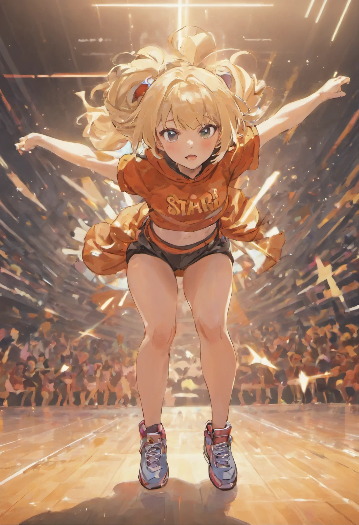 Star Camila Bernal Female Hip Hop Breakdancing She's Breaking Dance Beautiful Blonde Woman, cabelo comprido e liso, Dancing woman