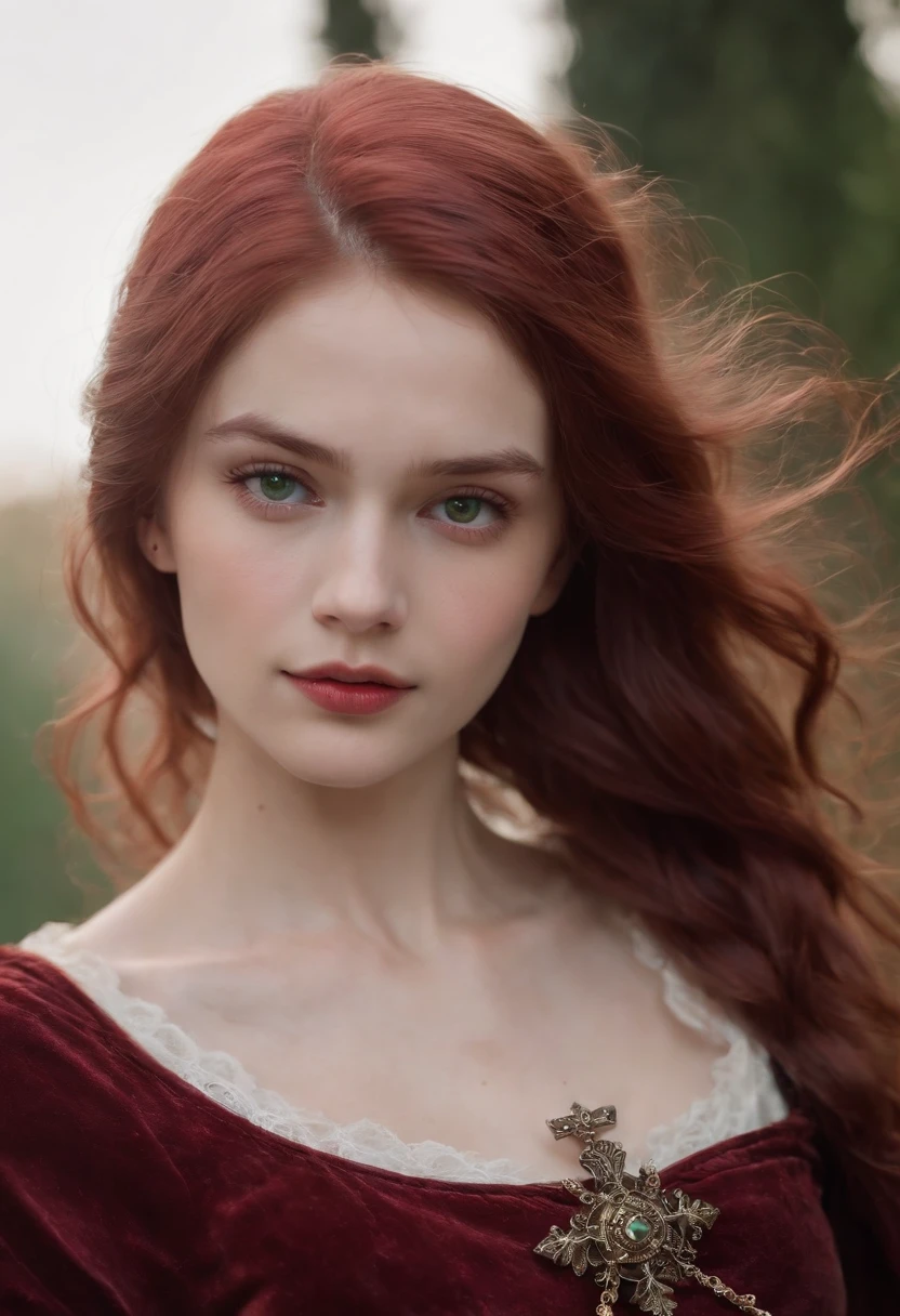 (((a deep reddish wound crosses her left cheek))) fair complexion, boy around 15 years old, natural white hair, distinctive green eyes, slender and graceful, beautiful, candlelight in a medieval setting, ultra sharp focus, realistic shot, Maker, tetradic colors (scar:1.4)