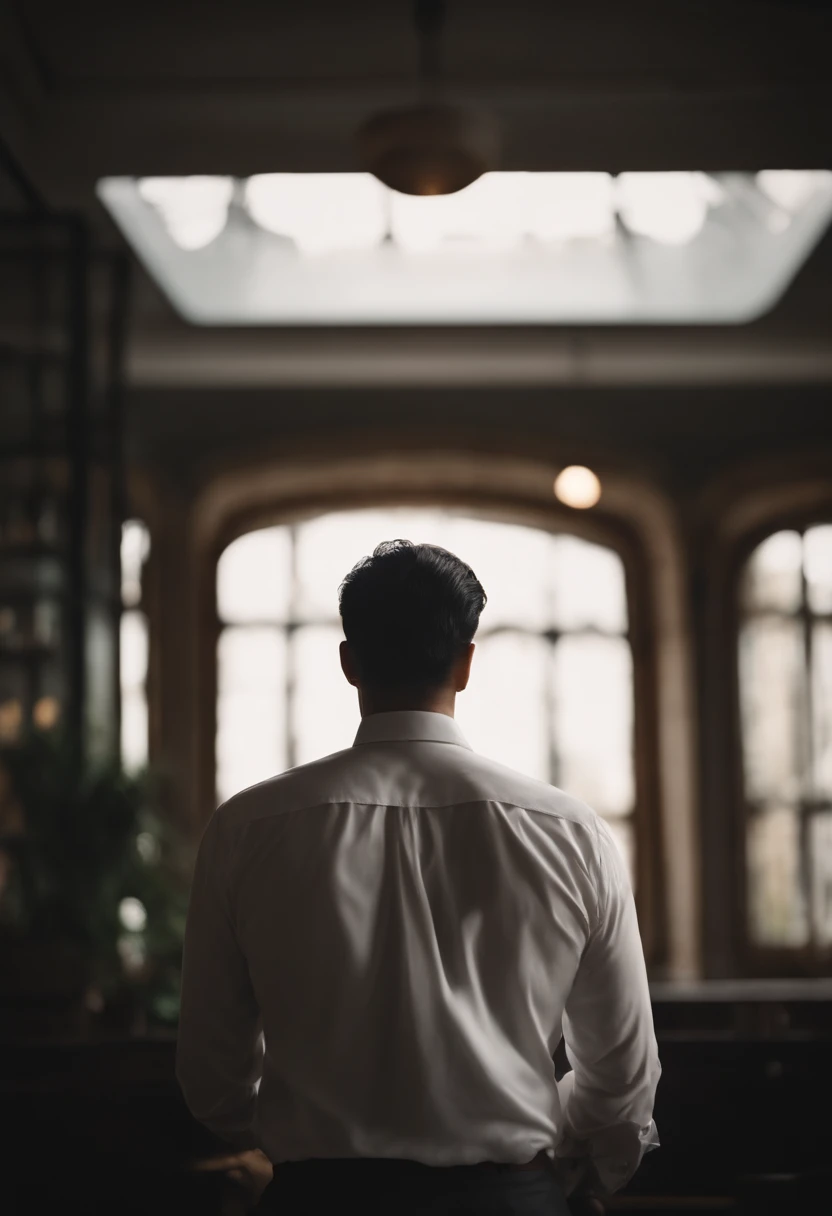 White shirt、Rear view