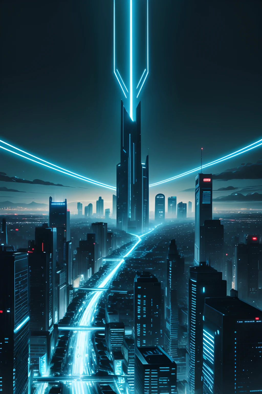 Tron legacy movie, city, landscape