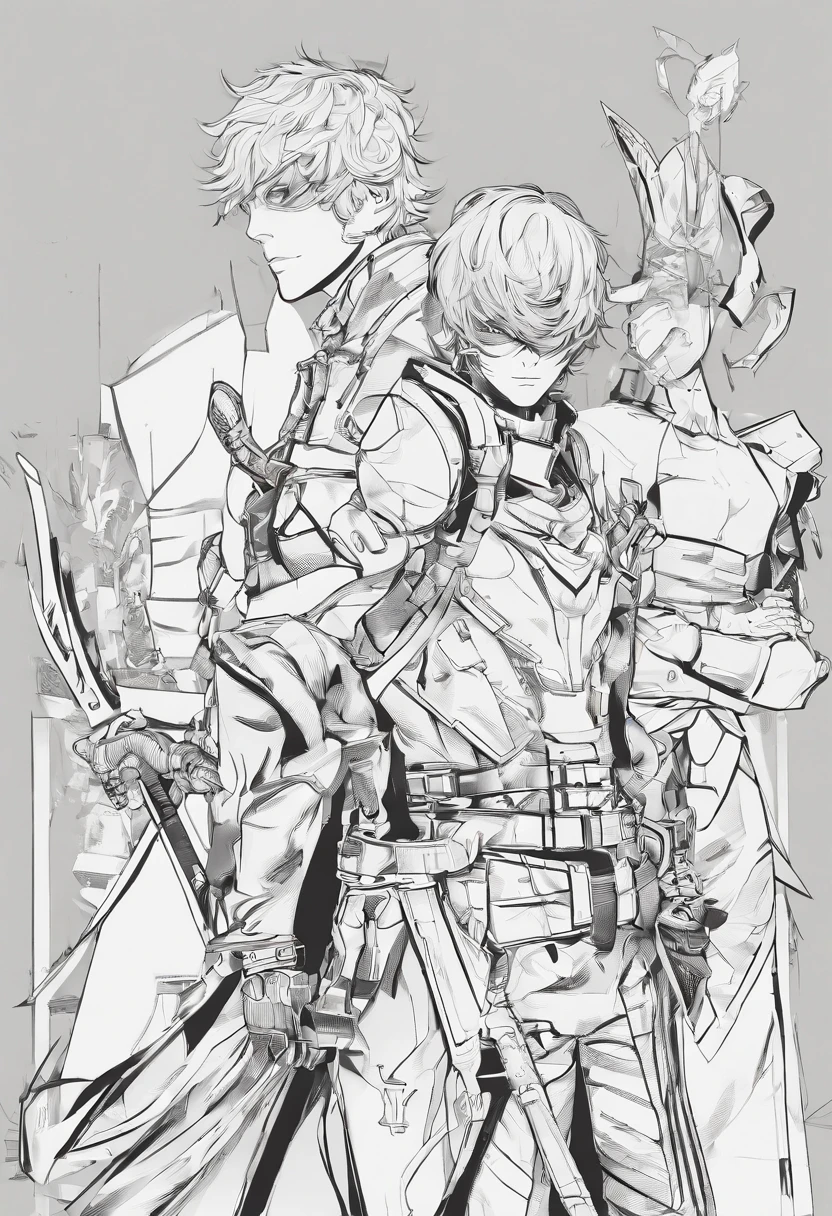 Anime characters dressed in black holding swords and swords, video game screenshot, persona 5 phantom thief style, gameplay still, Persona 5, game footage, gameplay video, genos from one punch man, genos, persona 5 style, cutscene footage, video game screenshot>, kingdom hearts styled gameplay, persona 5 art style wlop, gameplay