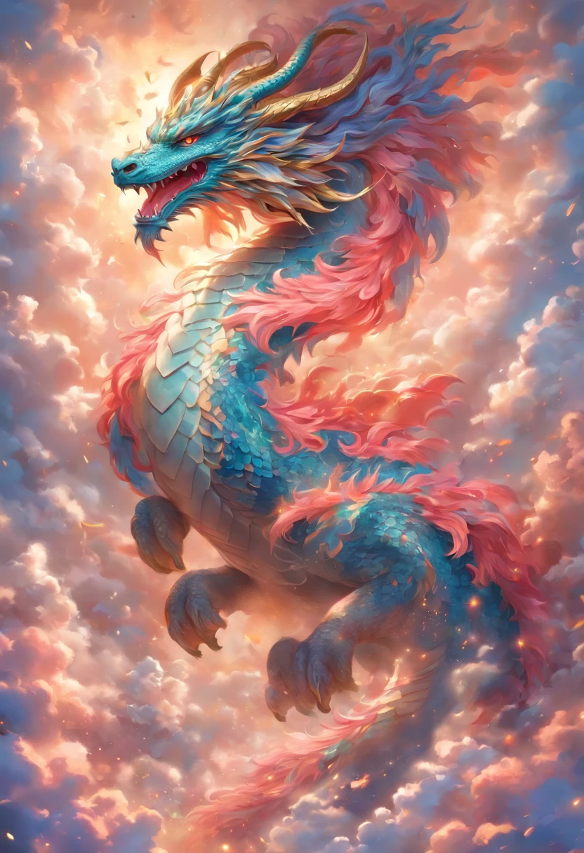 A celestial drama unfolded in the ethereal heavens as thick clouds formed an awe-inspiring spectacle. The billows weaved together, creating a wondrous creature of mythical lore. This captivating manifestation has become popular on Artstation, depicted with precise brushstrokes. The studio portrait reveals unrivaled intricacy and breathtaking detail. The creation is adorned with minuscule intricacies that are indescribable.