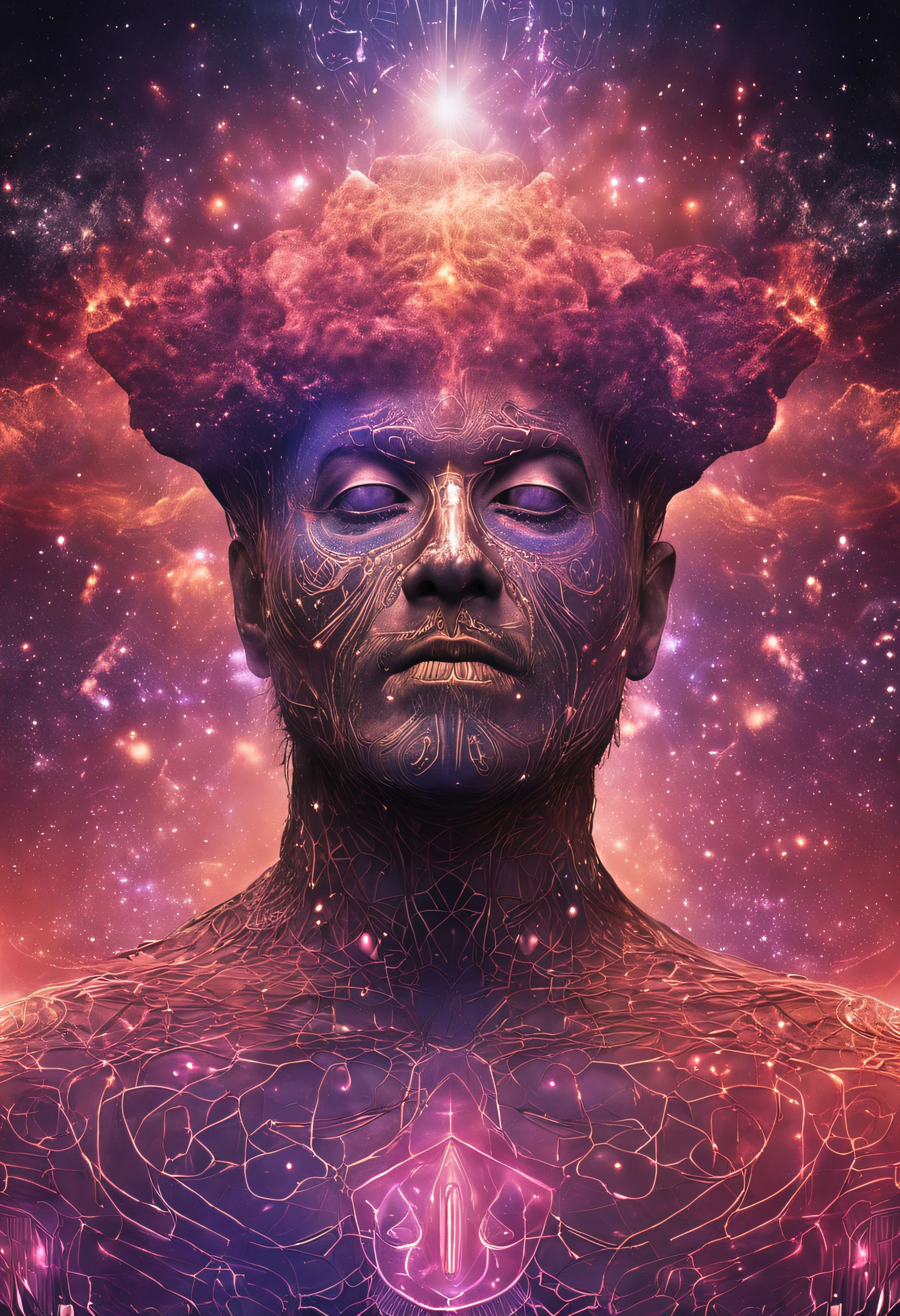 hombre en el centro, en medio del universo cuerpo astral, Etheric atmosphere, Aurico