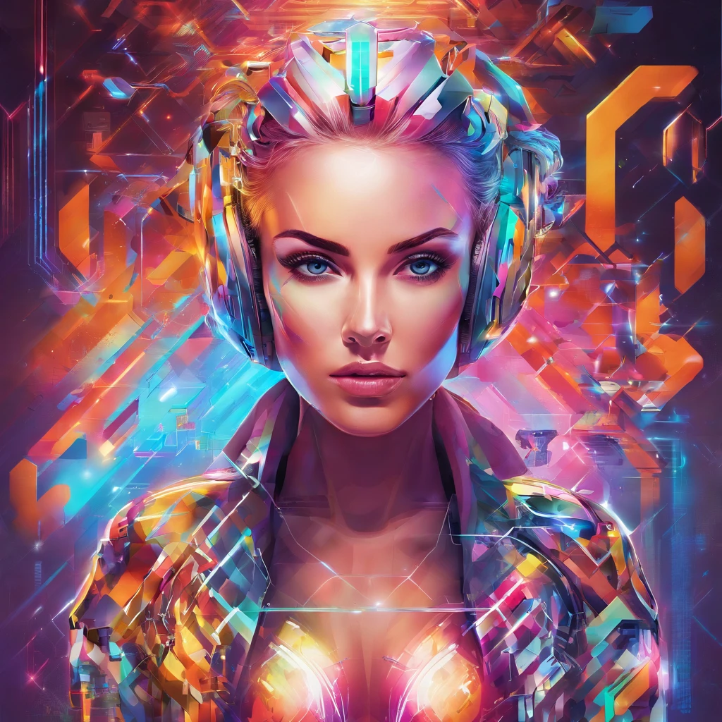 Entire figure of a female beautiful soccer player with colorful hairstyle and cyber clothes, futuristic stadium background,ultra detailed, photo realism, dreamlike lighting, magical photography, dramatic lighting, photo realism, ultra-detailed