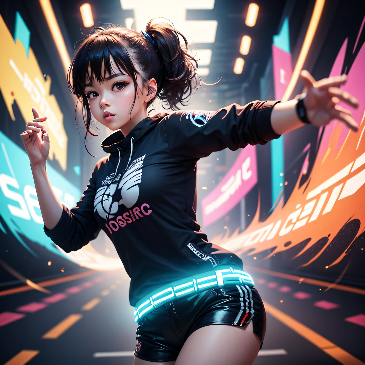 Dancing character logo, Modern music