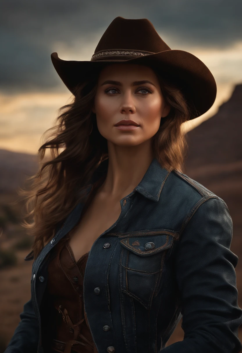 1fille,Masterpiece, (8k, Best quality, Masterpiece:1.2),highly detailed,Ultra-detailed,Master Class,Best quality,illustration,cheveux_entre_yeux,perfect lighting, Tir de cowboy, CV16,veste noire