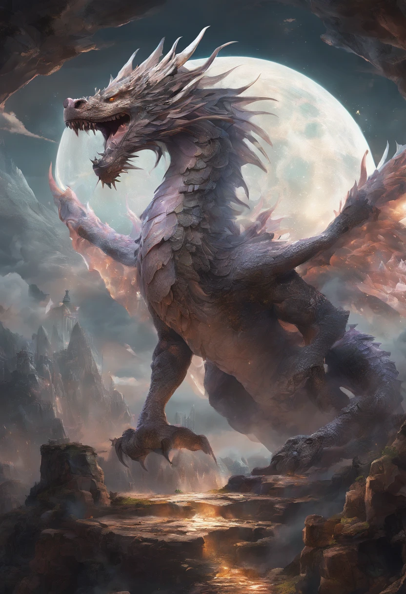 A celestial drama unfolded in the ethereal heavens as thick clouds formed an awe-inspiring spectacle. The billows weaved together, creating a wondrous creature of mythical lore. This captivating manifestation has become popular on Artstation, depicted with precise brushstrokes. The studio portrait reveals unrivaled intricacy and breathtaking detail. The creation is adorned with minuscule intricacies that are indescribable.