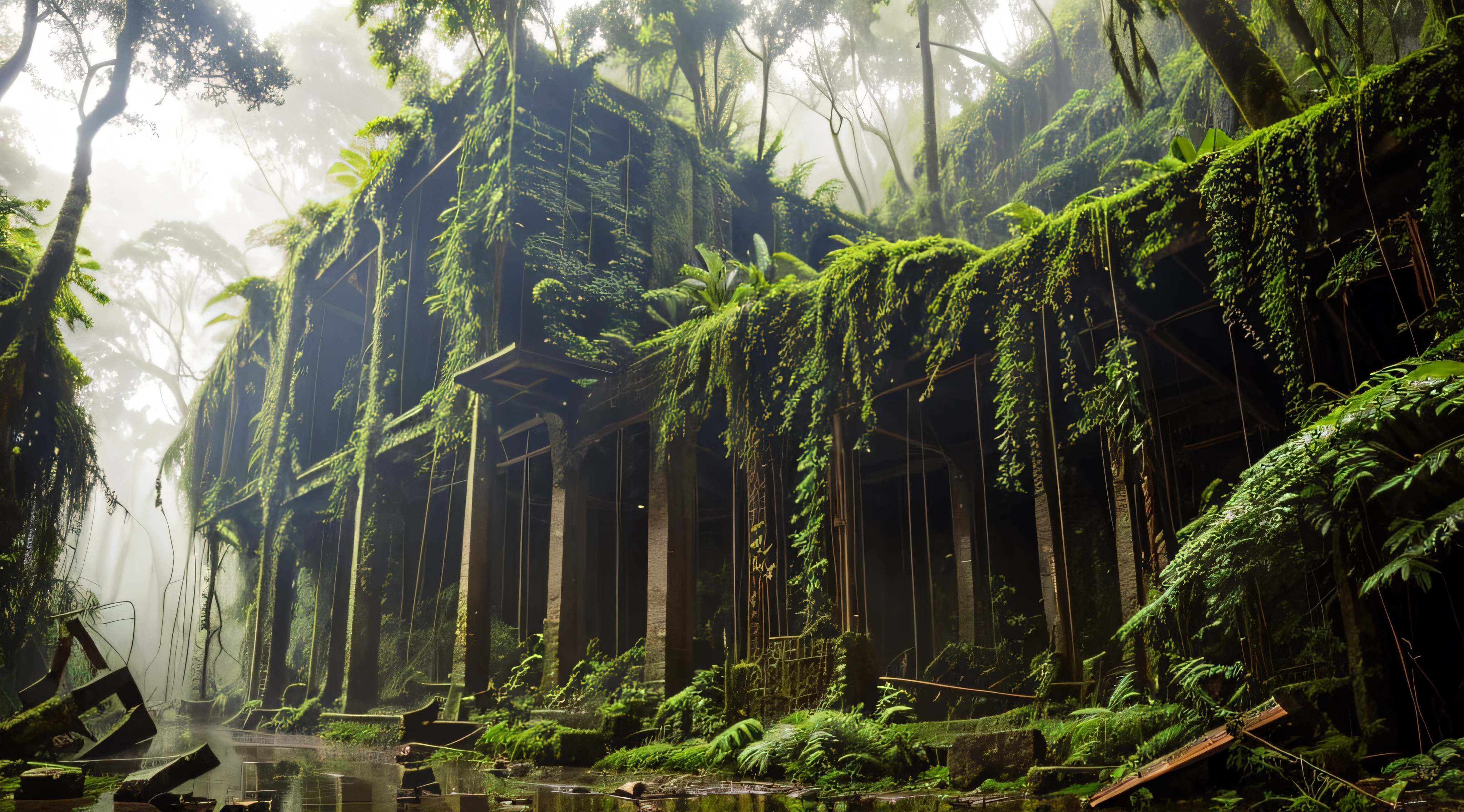 Ruins in a rainforest