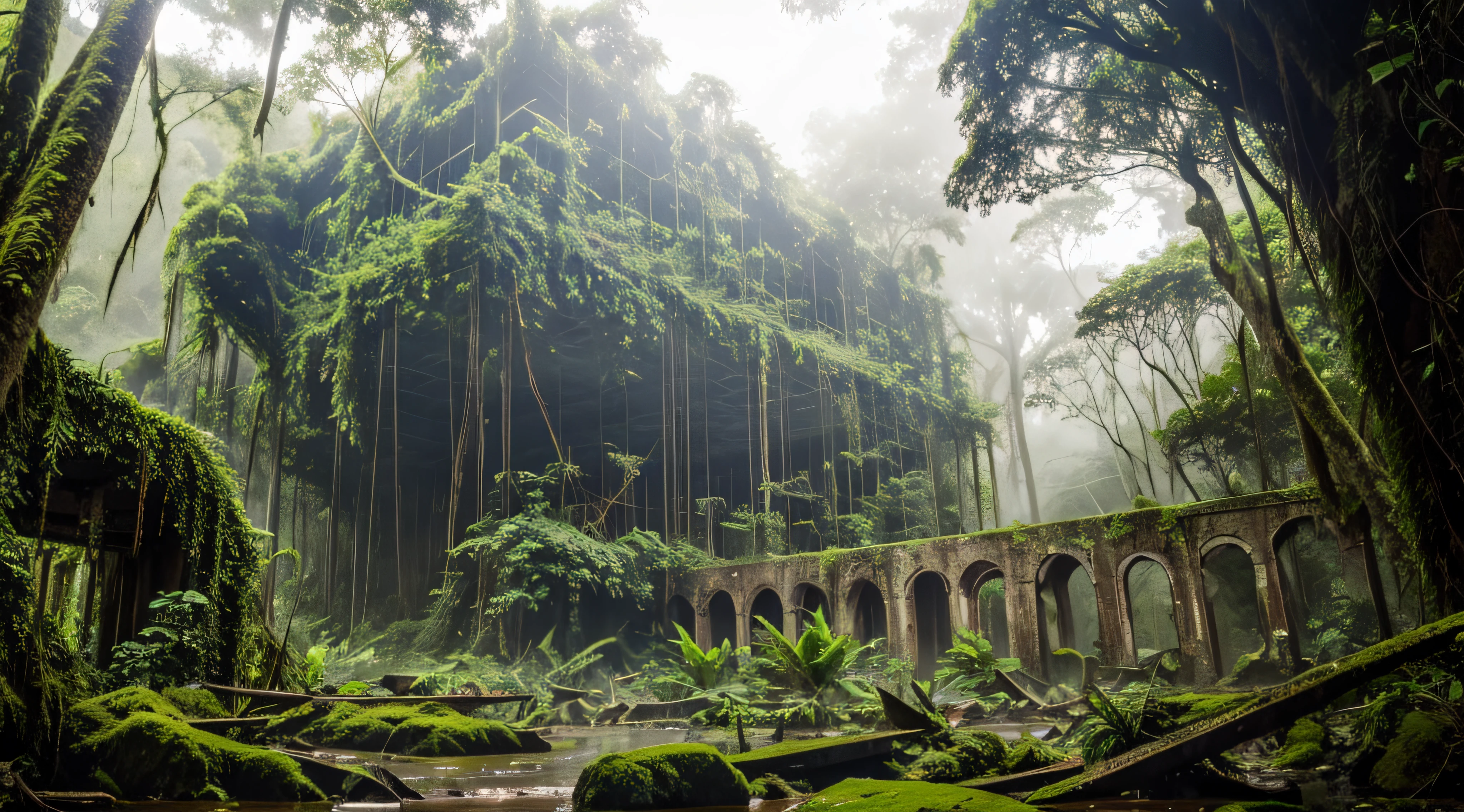 Ruins in a rainforest