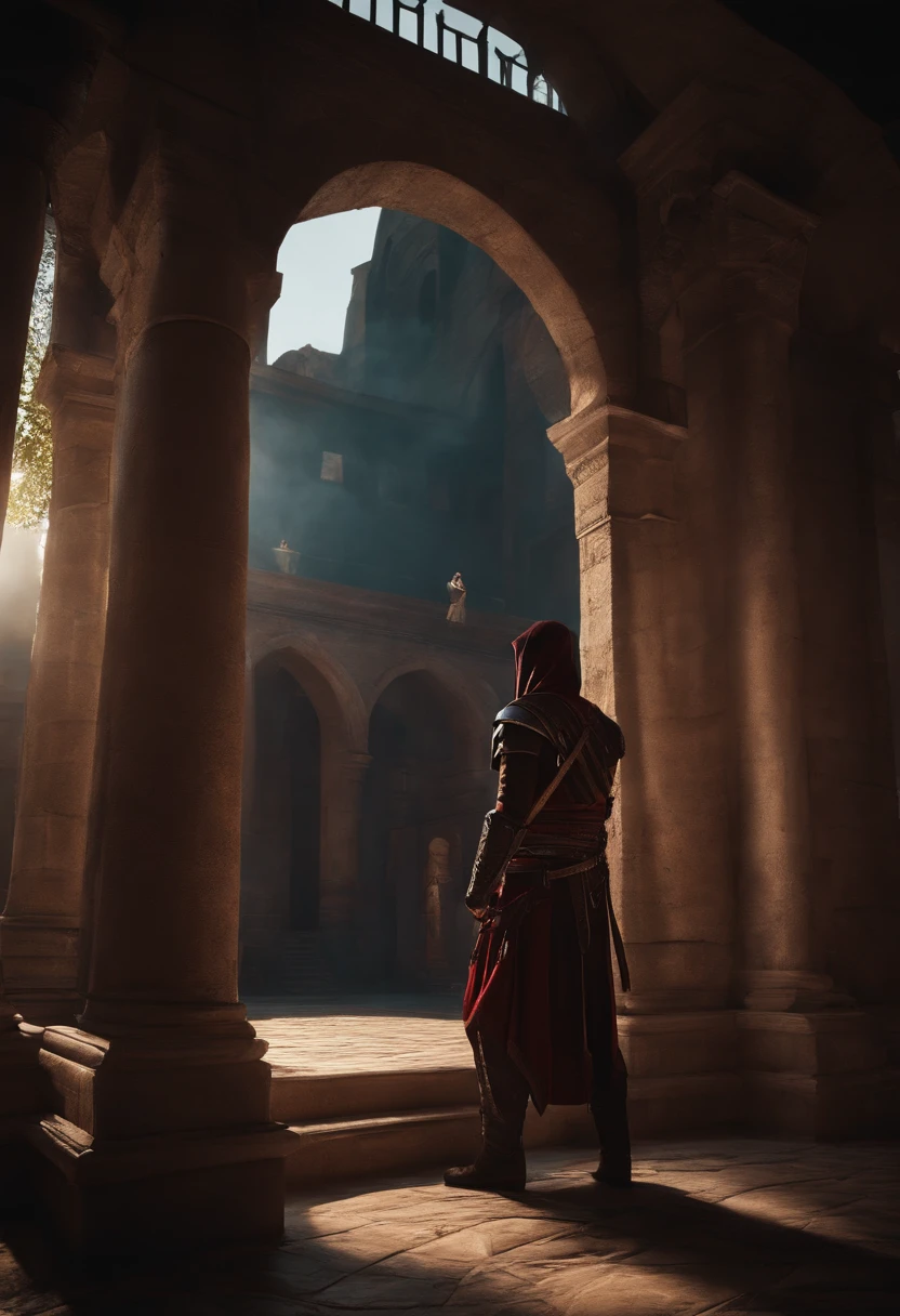 Certo homem saiu para semear in the style of Assassin's Creed, Time-Lapse, First-Person, Dark