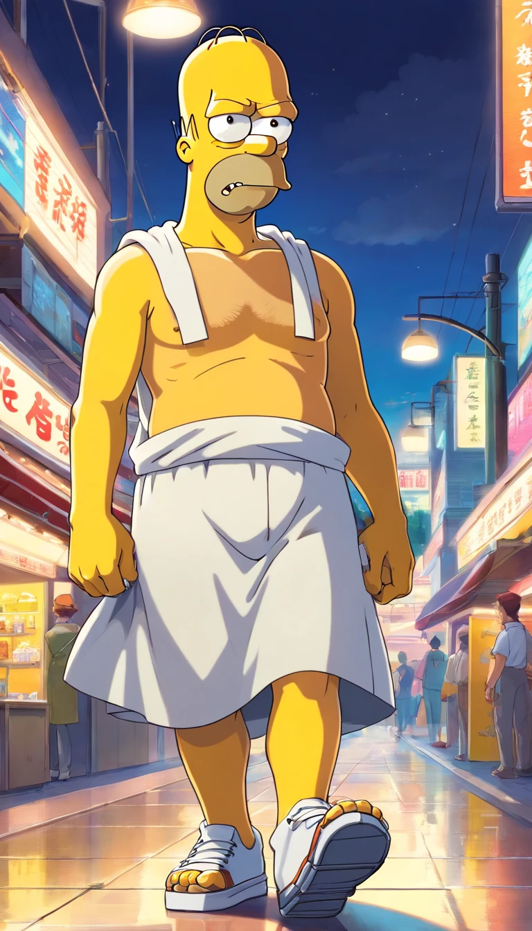 Homer Simpson basquete como um personagem de anime , Standard scenario , traditional clothing , melhor qualidade , obra prima