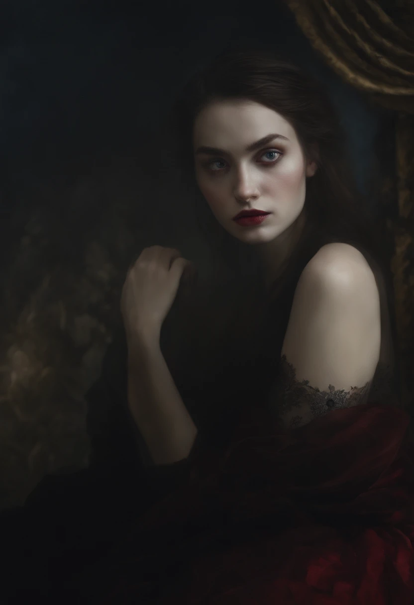 Best quality,4K,8k,high resolucion,Masterpiece:1.2,Ultra-detailed,Realstic,photoreallistic:1.37,portrait,Sombre,Colline silencieuse,dent,Dark red lighting,scared girl,The girl's terrified expression,emotional intensity,surrealism,mysterious atmosphere,Style Adrian Ghenie,Detailed facial features,exaggerated eyes,mise au point nette,ambiance effrayante,Takato Yamamoto Style,Dark and disturbing setting,Style Tim Burton,Gothic elements,of mesmerizing beauty,cauchemar,Pinceau expressif,Style Guweiz,Fusion subtile des couleurs,Inspiration Pixiv,Aquarelle technique,Texture aquarelle,Theme Corpse Bride,Keep the details fine.