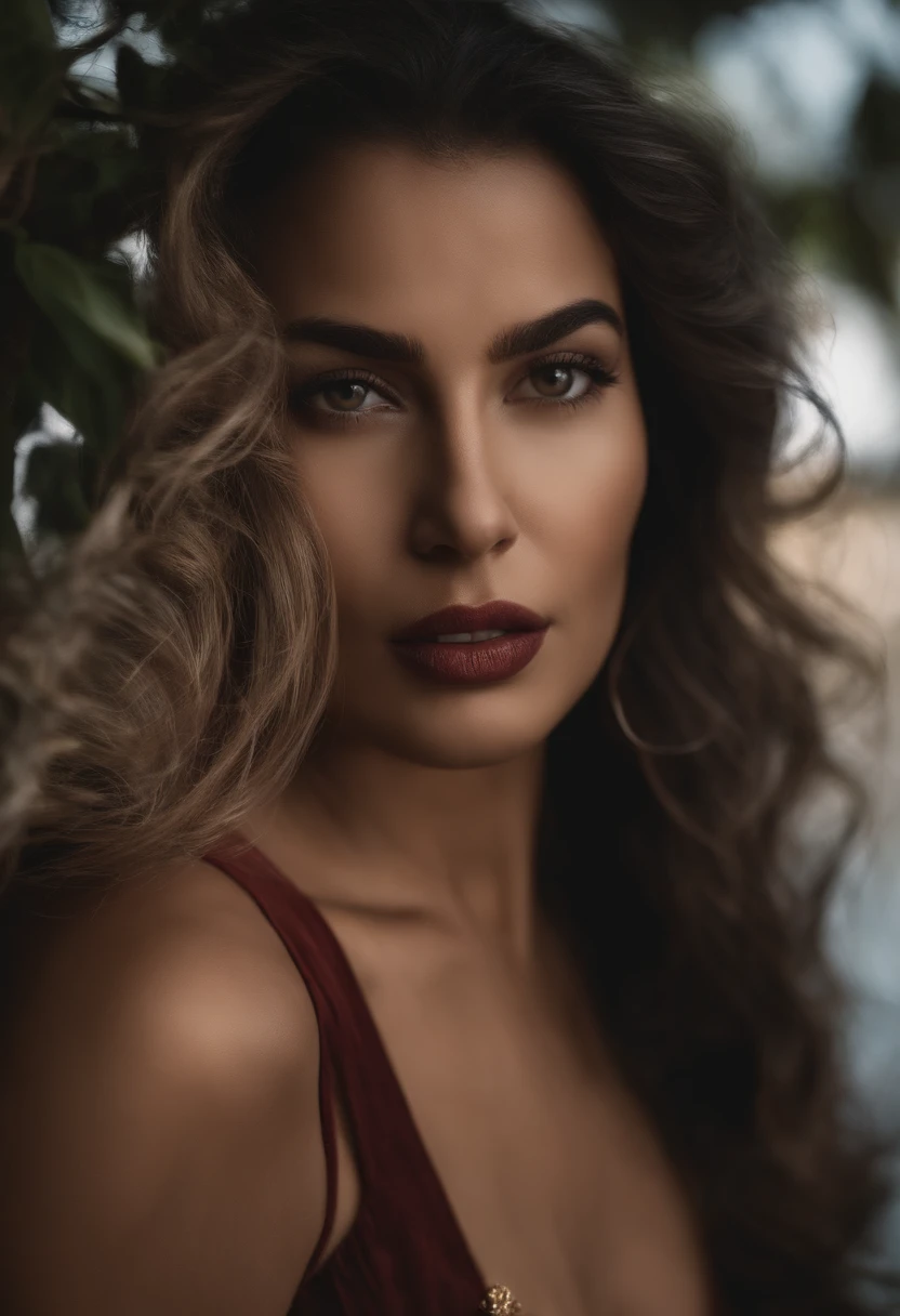 mulher loira, caucasiana, nua, de pernas abertas, com a vagina molhada e a mostra, pele clara com textura, seios com aureola pequena e bicos grandes, fundo de cor vinho escuro, dramatic and cinematic light, melhor qualidade, 4k, 8k