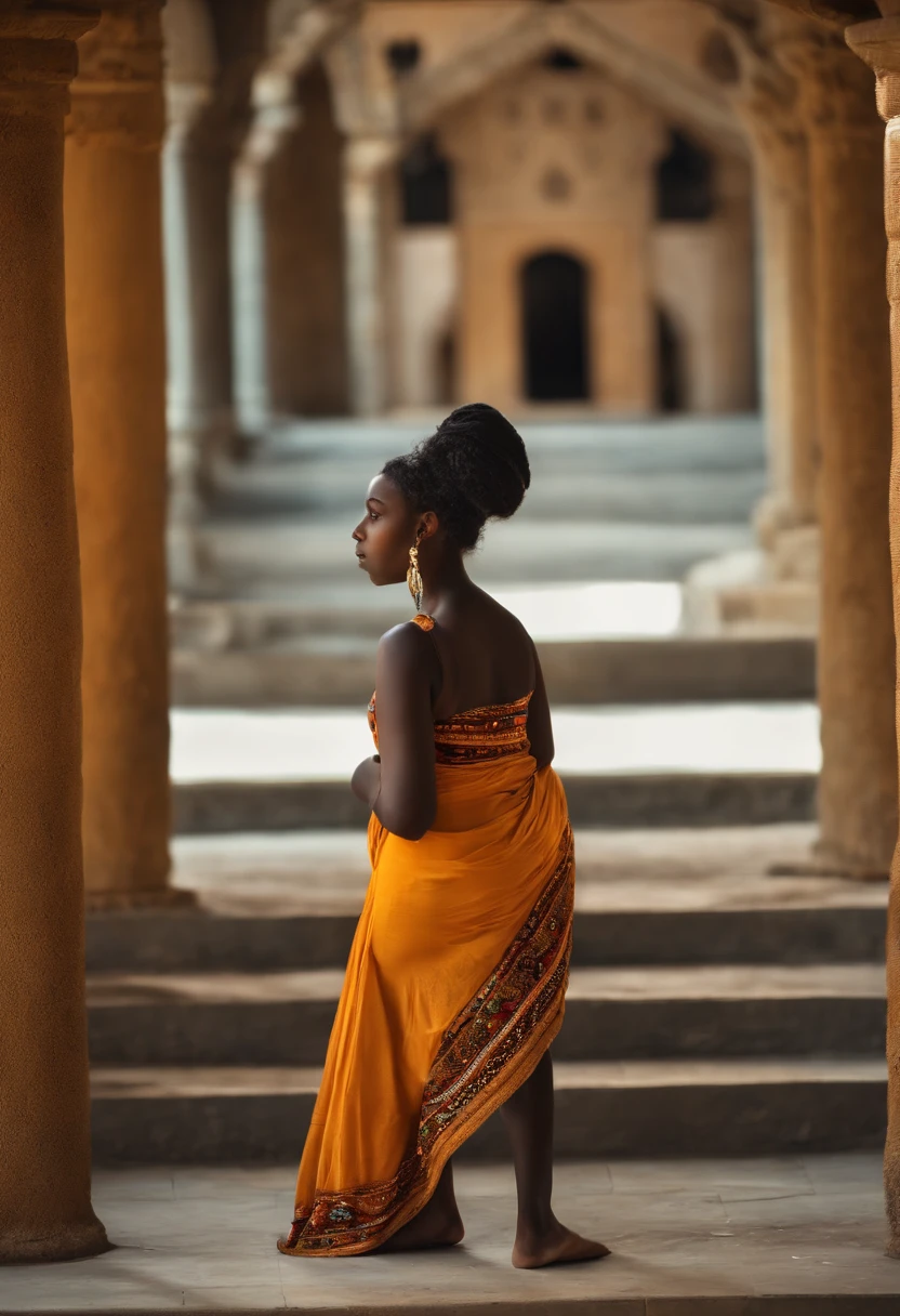 Fille, Africain, noir, The eyes of Anbar, cheveux longs, 16 to 19 years ,porter un short sexuel ,corps entier