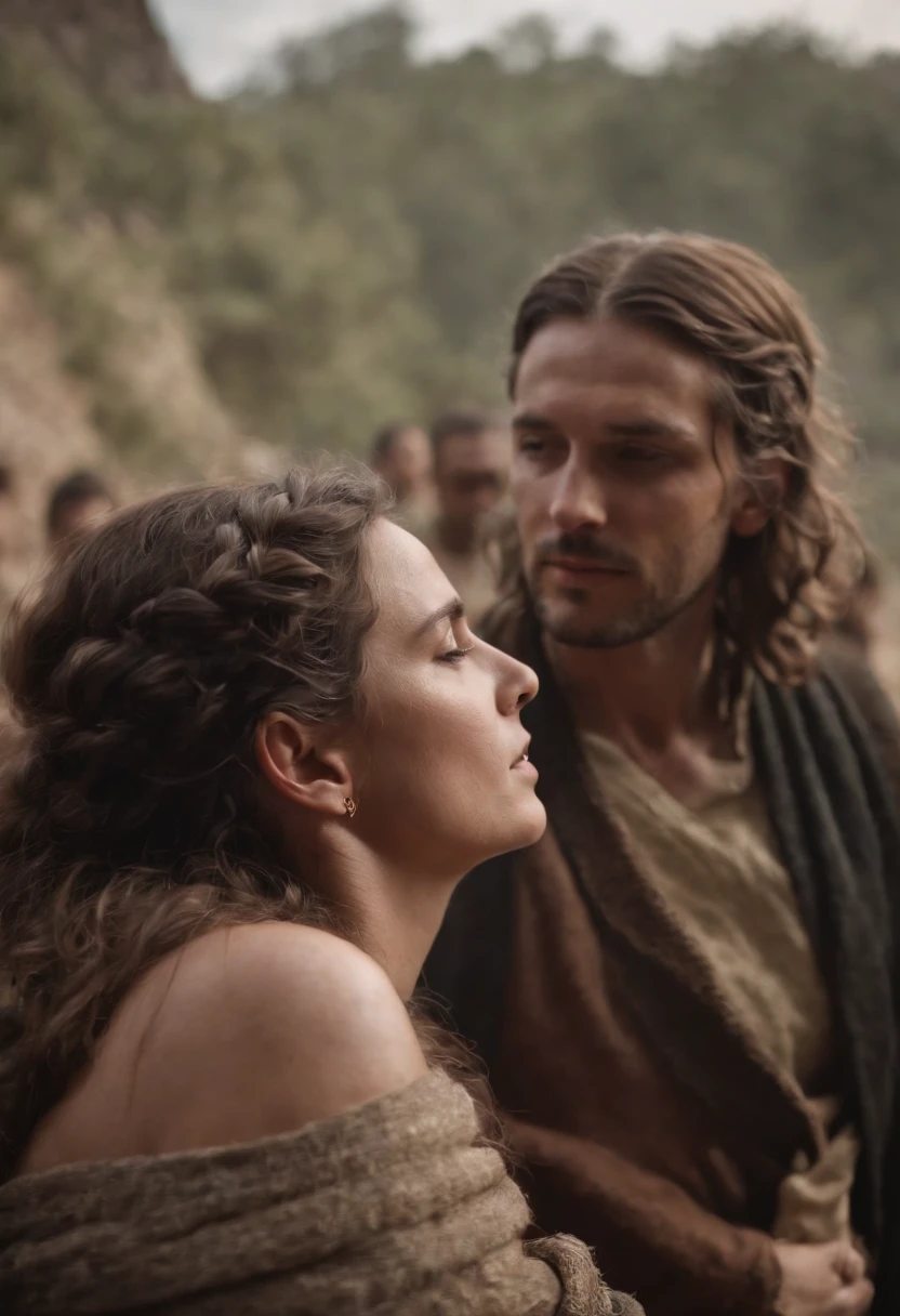 "In a tented camp on the battlefield, King David plays his harp, producing hauntingly beautiful music. The notes he plucks are not only soothing to his own soul but also offer solace and healing to the tormented King Saul. Their intimate moment unfolds in the midst of war's chaos."