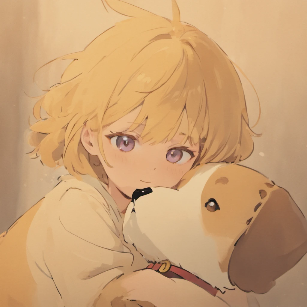 Drawing of a dog with a sad expression, loose pencil sketch, line-drawing, line-drawing!!, Black Ink Rough Sketch,detailed but rough, anime sketch, outline sketch,, professional furry drawing, fluffy face, old sketch, Detailed pencil, simple line art, a drawing, matte sketch、Maltipoo's Baby、Golden Retriever Baby、White puppy、adorable smiling、