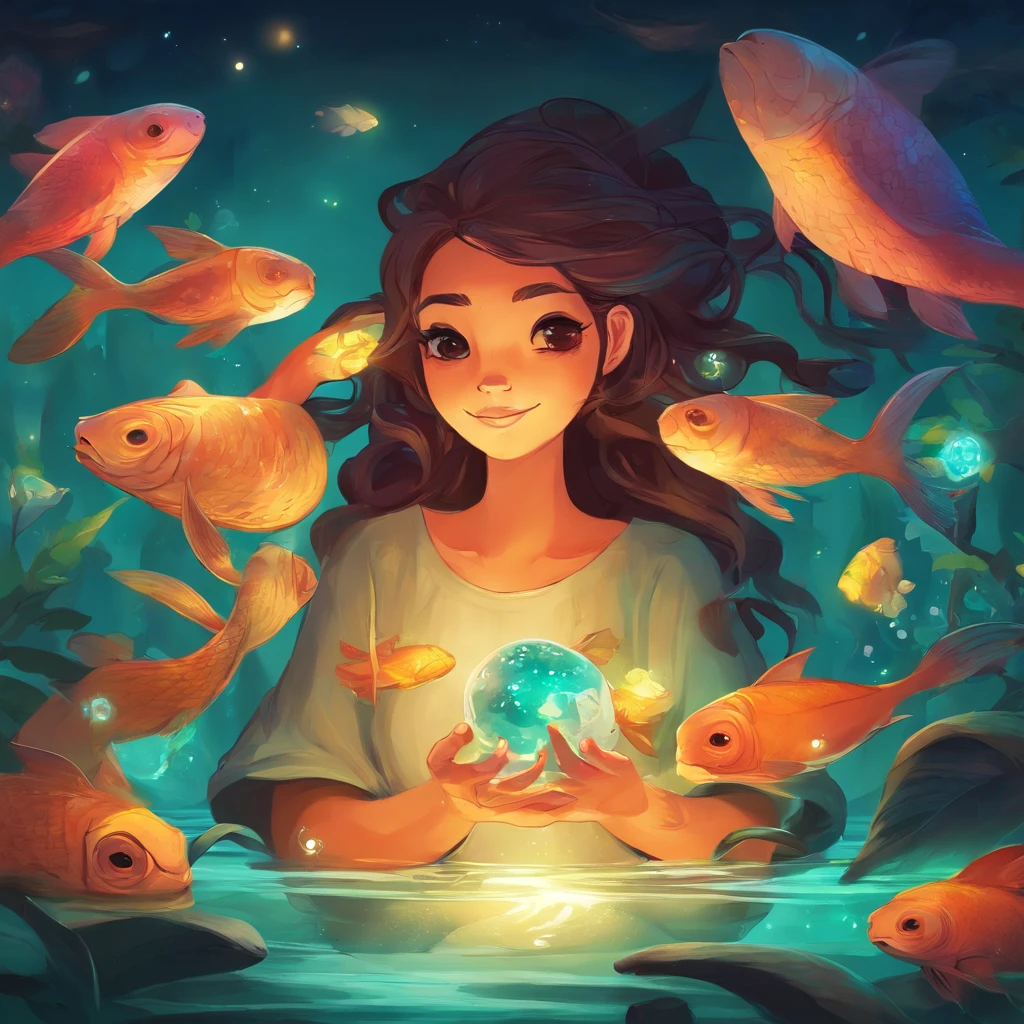 Havia um mar cheio de lixo, e peixes nadando, uma tartaruga presa no lix, a beautiful artwork illustration, adorable digital art, 🍁, in illustration style digital, cena quente e bonita, cute illustration, arte digital detalhada bonito, Cyril Rolando e Goro Fujita, ao estilo de Cyril Rolando