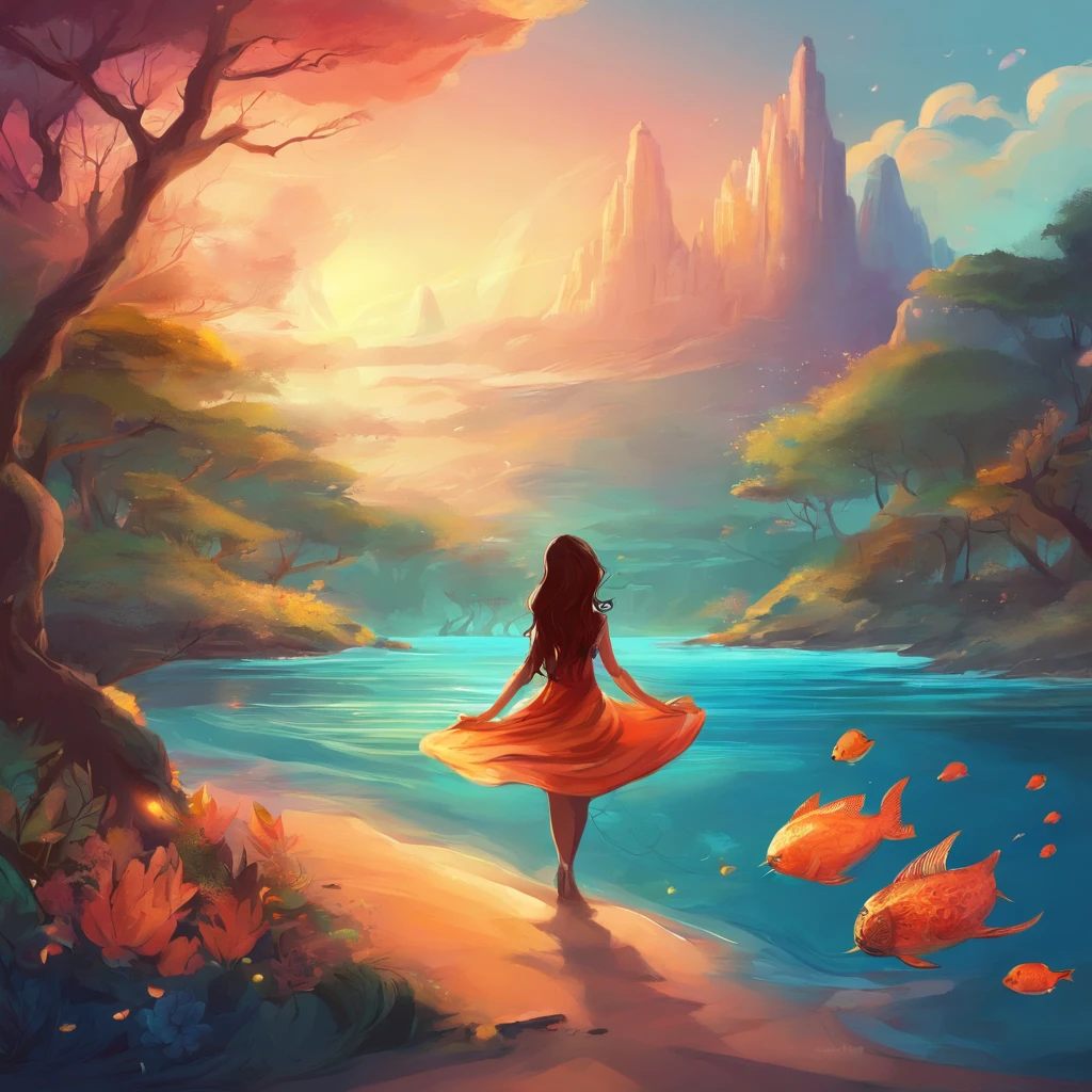 Havia um mar cheio de lixo, e peixes nadando, uma tartaruga presa no lix, a beautiful artwork illustration, adorable digital art, 🍁, in illustration style digital, cena quente e bonita, cute illustration, arte digital detalhada bonito, Cyril Rolando e Goro Fujita, ao estilo de Cyril Rolando