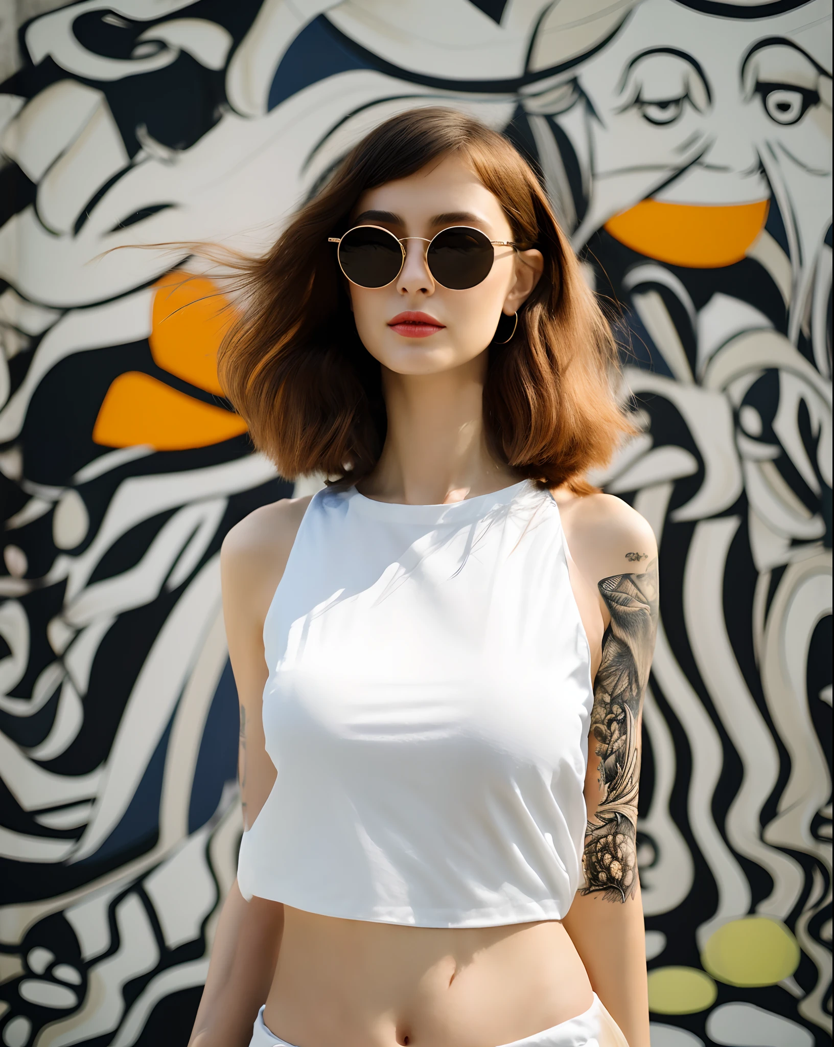 ((Best picture quality, 8K, tmasterpiece:1.3)), 1girll, Beautiful woman with slender abs:1.3, (Casual hairstyle, :1.2), shift dresses,Ultra-fine face, A detailed eye, 二重まぶた,ssmile。**Full editorial candid shot Chic young women wearing Fashion idea for a female architect in Bali Summer 30 C weather : A sleeveless sundress, The figure good looking,tiny small waist,collosal breasts,Close-u,White- beauty inbiting skinned