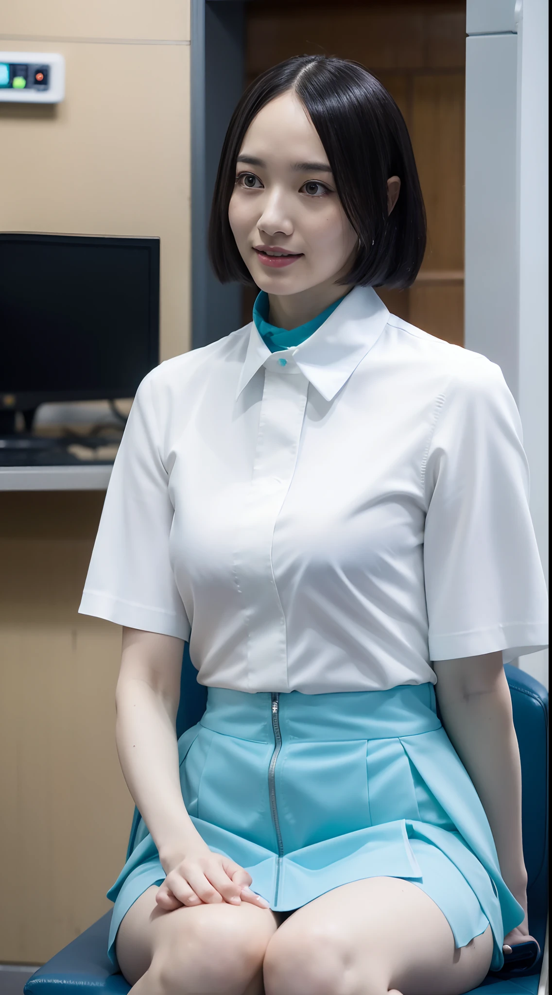 Ultra-realistic 4K photos,Ultra photo realsisim,on focus,face perfect,beauitful face,lots of fine detail,photography of,photographrealistic,top-quality,highest details,Third-person view,Long exposure,8K,hyper HD,Hyper-detailing,awardwinning photo,Detailed body depiction、
Stewardess, in an airplane, short detailed hair, Shortcut Hair、Japan idle, Japan beauties, full body Esbian,open-shirt, White skirt, Blue Short Sleeve Japan Aviation Uniform,Sexy legs、sitting in the seat、Underwear visible from the crotch、((Clothes disheveled、I see underwear))、Wet uniform、Black underwear