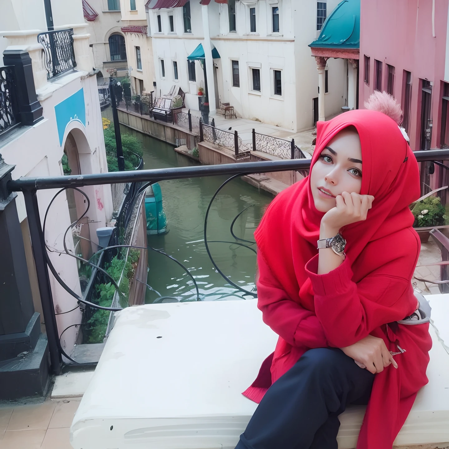 Head scarfe red