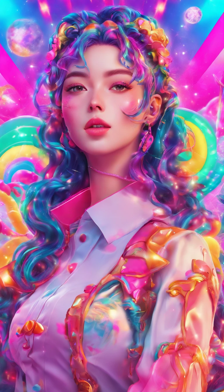 {{masterpiece}}, best quality, extremely detailed CG unity 8k wallpaper, cinematic lighting, lens flare, beautiful detail eyes, black,  side glance,  multicolor hair, colorful light, particles, heterochromia, (colorful:1.5), (colorful hair:1.5),
