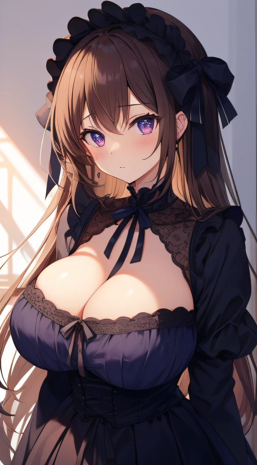 great masterpiece、hight resolution、1girl in、Gothic ta、Colossal tits