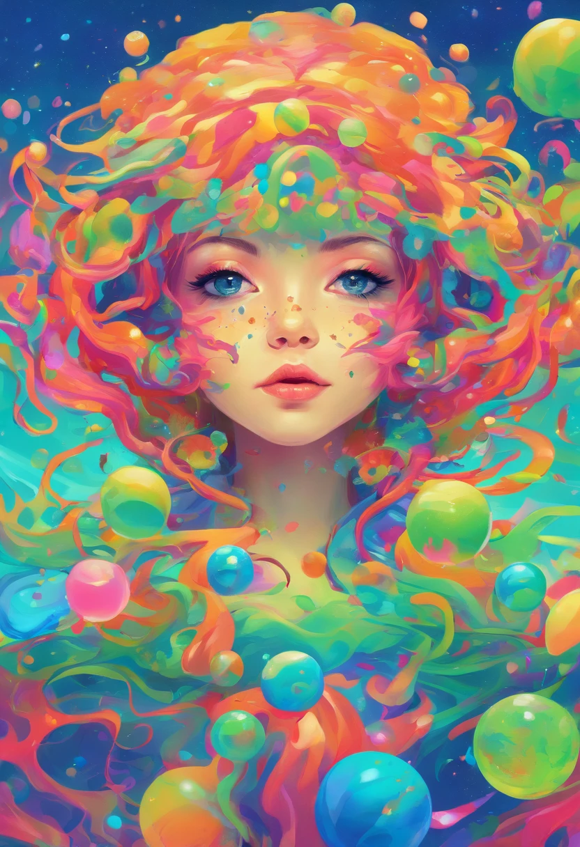 ((top-quality, 8K)), (Realistic), (Face Focus: 1.1), (blue and green: 1.3), Kawaii Girl, short-hair, multi colored, Colorful,
Hair fluttering in the wind, Facing to the side, Look up at your face, Eyes closed, (Sleeveless: 1.1)、Skirt, D Cup Breasts, Countless soap bubbles,