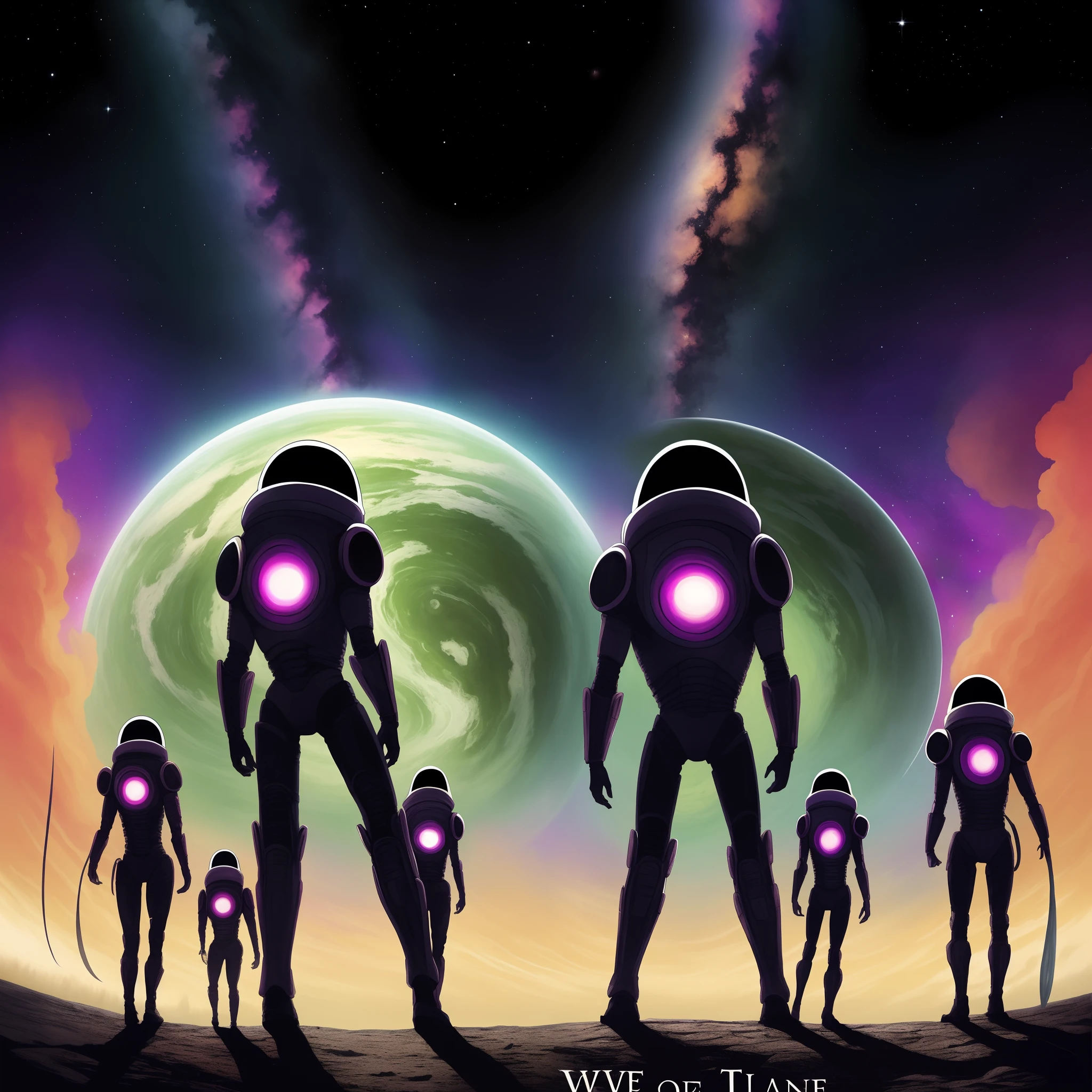 "Design a book cover that represents the epic journey of the Zeltrians in search of a new home. A capa deve incluir uma cena espacial com naves espaciais partindo de Zeltron, Exotic Planets, friendly and hostile alien beings, and a sense of cosmic mystery. Use a color palette that conveys the vastness of the universe and the hope of the Zeltrians. Make sure the title 'We Came From Another Planet: Vidas Inteligentes' esteja proeminente na capa."