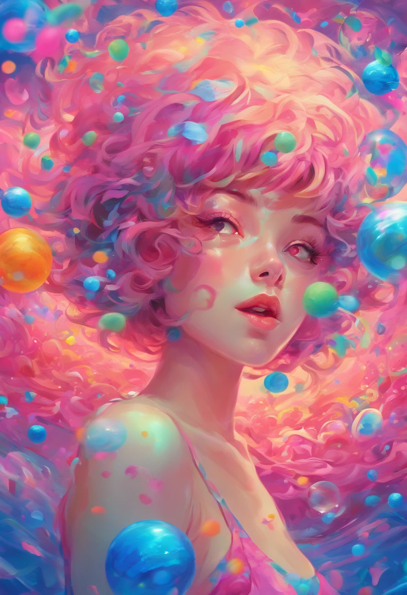 ((top-quality, 8K)), (Realistic), (Face Focus: 1.1), (blue and pink: 1.3), Kawaii Girl, short-hair,
Hair fluttering in the wind, Facing to the side, Look up at your face, Eyes closed, (Sleeveless: 1.1)、Skirt, D Cup Breasts, Countless soap bubbles,